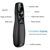Presentador Inalámbrico USB con Puntero Láser Rojo R400, Control Remoto para Presentaciones PPT, Clicker para PowerPoint