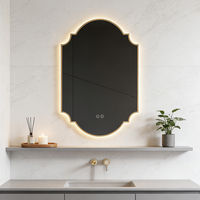 Miroir de salle de bain intelligent LED de forme irrégulière, anti-buée, mural, pour maquillage, pour hôtel, projet d'aménagement intérieur commercial, OEM