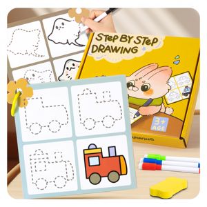 لعبة تعليمية ورقية جديدة قابلة لإعادة الاستخدام قلم تتبع تتبع للكتابة اليدوية لمرحلة ما قبل المدرسة ولعبة الرسم - Product Image 1