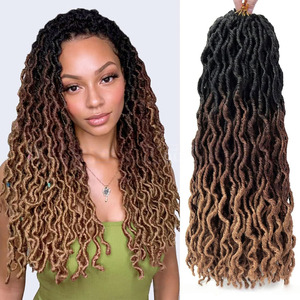 Perruques pour le commerce extérieur, Locs africaines au crochet, Dreadlocks synthétiques tressées en fibre haute température, double trame machine 100g/120g - Product Image 2