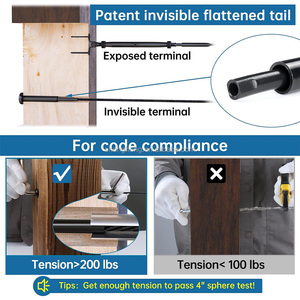 Kit de tensionnement de câble invisible en acier inoxydable T316 noir 1/8 po avec tête ronde dissimulée <span class=keywords><strong>pour</strong></span> poteaux en bois de 2 po x 2 po et 4 po x 4 po - Product Image 4