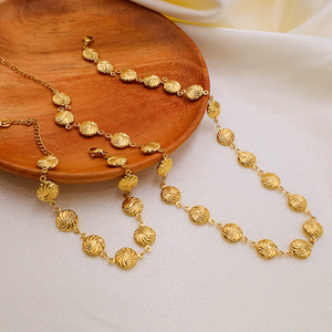 French Style Unisex Jewelry <b>Set</b> Gold Necklace <b>Bracelet</b> Stainless Steel Fashion Costume Jewelry Summer 2024 - Product Image 2