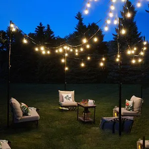 Jh-Mech Tuin String Light Pole Achtertuin Party Decor Stevige Outdoor String Light Pole Met Haken