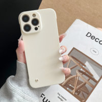 Coque de téléphone simple de mode sans bordure souple antichoc PC transparent pour iPhone 16 15 14 13