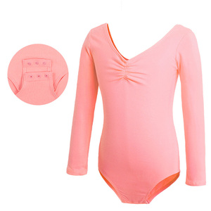 <span class=keywords><strong>Justaucorps</strong></span> de danse personnalisé différentes couleurs tricoté 95% bambou 5% Spandex bouton fermé entrejambe petite fille - Product Image 3