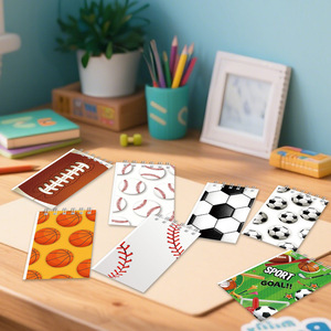 Combination Ball Theme Student Pocket Spiral <b>Notebook</b> Portable Mini Notepad Cartoon Design 10pcs <b>Set</b> - Product Image 1