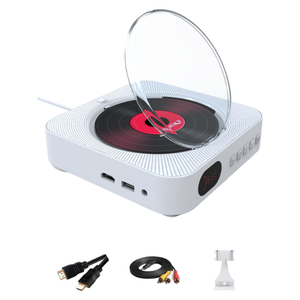 Reproductor de CD Portátil Redondo de Tela con Pantalla LCD, Altavoces Estéreo Dobles, Puerto USB/AUX, Equipo de Música de Pared - Product Image 6