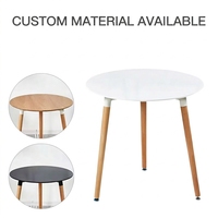 Table à manger ronde sur mesure en bois de hêtre massif avec pieds trépieds, table de salle à manger nordique, table basse pour salon, OEM ODM