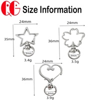 Mousquetons pivotants en forme d'étoile, de cœur et de fleur, fermoirs à ressort métalliques avec anneau pivotant pour accessoires de bricolage pour porte-clés et breloques de sac
