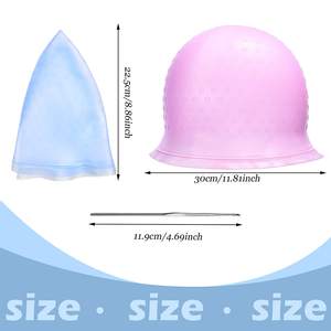 Vente au détail en gros Outil de <span class=keywords><strong>coiffure</strong></span> pour barbier Bonnet de teinture réutilisable en silicone Chapeau de teinture des cheveux en silicone <span class=keywords><strong>avec</strong></span> crochet - Product Image 4