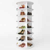 7 niveaux 360 °   Meuble à chaussures rotatif en MDF, organisateur de rangement pour entrée, placard, salon