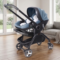 Poussette 3 en 1 en alliage d'aluminium Kidilo, poussette de voyage pliable de luxe pour une utilisation en extérieur, chariot personnalisable de haute qualité
