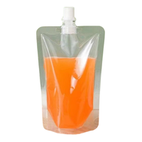 Pochette transparente à bec verseur en plastique de qualité alimentaire pour l'emballage de boissons liquides, jus, lait, disponible en plusieurs tailles