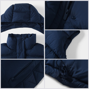Roregal vêtements d'extérieur femmes hiver 90% duvet de canard blanc 4 panneaux gilet bouffant chaud coupe-vent à capuche <span class=keywords><strong>sans</strong></span> manches <span class=keywords><strong>doudoune</strong></span> - Product Image 5