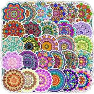 50pcs Mandala Graffiti Stickers Mobile Phone Computer Water Cup Decoration Stickers Notebook Waterproof Hand Tent Stickers