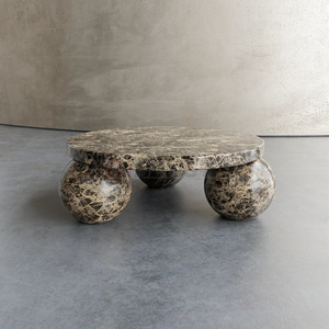 <span class=keywords><strong>Mesa</strong></span> de <span class=keywords><strong>centro</strong></span> redonda de piedra Natural moderna, muebles de 3 bolas, Base de mármol, <span class=keywords><strong>travertino</strong></span>, <span class=keywords><strong>mesa</strong></span> de <span class=keywords><strong>centro</strong></span> para sala de estar - Product Image 5
