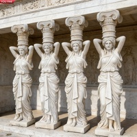 Colonnes Caryatides en marbre de style romain ornemental YOUFINE pour l'entrée de villa
