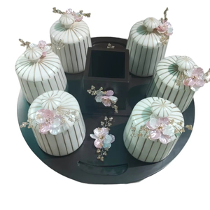 Juego de tarros de resina de diseño texturizado elegante, vajilla con patrón de frutas y contenedor de almacenamiento de cocina para almacenamiento de alimentos o regalos - Product Image 1