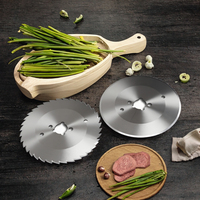 Lame de scie industrielle ronde en acier inoxydable de 80 mm avec revêtement en titane, trancheuse à viande, lame à découper les brochettes de poulet, dentelée pour les nouveaux Potis