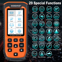 GODIAG GD201 Outil de diagnostic professionnel OBDII toutes marques, diagnostic complet du système avec 29 fonctions de réinitialisation de service pour véhicules OBD2