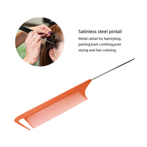 Peigne à queue de Rat de barbier en métal, résistant à la chaleur, en carbone, vert néon, étiquette privée, à grandes dents, 2020 - Product Image 4