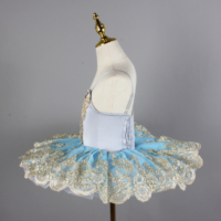 Personnalisable Filles Danse Robe De Luxe Bleu Grisâtre Ballet Performance Porter Performance Compétition Enfants Danse Robe