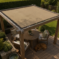 Filet pare-soleil en maille avec bord ourlé et fixation par boucle pour cour, terrasse, pont, camping