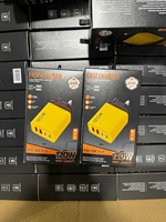Chargeur 4 ports à charge rapide avec câble de données et adaptateur, 2 USB et 2 ports Type-C avec fonction PD, chargeur mural pour Samsung S26, iPhone 17, 18, Xiaomi
