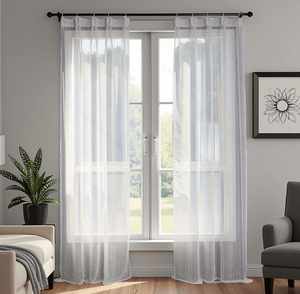 Tissu de rideau transparent à <span class=keywords><strong>motif</strong></span> rayé, translucide, 140-340 cm, pour salon, personnalisable, tissu de rideau transparent en dentelle brodée - Product Image 3