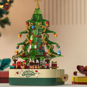 Bloques de juguetes caja de música niños juguete educativo Diy construcción eléctrica Navidad cajas musicales - Product Image 3