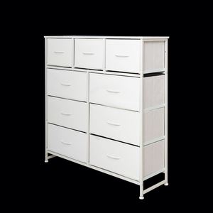 Modern Freestanding Panel Pine Bedroom Dresser <b>Cabinet</b> With Stainless Steel MDF Fabric Support - Product Image 3