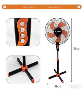 Ventilador de pie oscilante de 16 pulgadas con base cruzada y 3 velocidades, ideal para oficina, venta al por mayor - Product Image 6