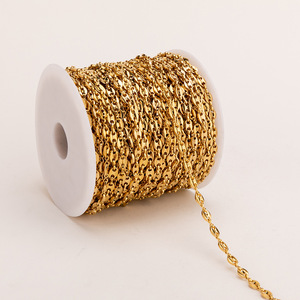 Chaîne Aceworks en acier inoxydable plaqué or 18 carats, motif grain de café, vendue au mètre pour la fabrication de bijoux DIY (colliers, bracelets, chaînes de cheville) |   Largeur de 5 mm - Product Image 6