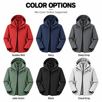 Veste technique 3-en-1 à étiquette privée, 75D T800, imperméable, avec doublure polaire, logo personnalisé, OEM, tailles S-5XL, vente en gros
