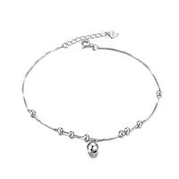Ankle Anklet Fashion 925 Silver Anklet 925 Sterling Silver Adjustable Classic Chain Ankle Bracelets Ball Anklet For Women