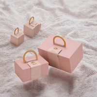 Boîte de rangement pour bijoux de mariage et de fiançailles, en cuir tissé de luxe, à deux couleurs, avec vernis, recyclable, logo personnalisé, vente en gros