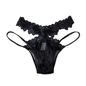 Nouveau Style femmes sous-vêtements Sexy taille basse dentelle culotte Tangas voir à travers g-strings Sexy Transparent dame G cordes - Product Image 6