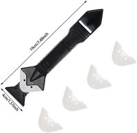 Kit d'outils de calfeutrage 4 pièces 3 en 1 Outil de remplacement et de retrait de mastic silicone avec 4 pièces d'outils de calfeutrage