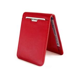 Billetera de cuero natural con bloqueo RFID para hombre, billetera de bolsillo frontal, delgada, minimalista, plegable - Product Image 1