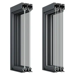 Aluminum Alloy Soundproof Sliding Door Fixed Folding Open Styles Horizontal Louver Curtain Glass Graphic Design