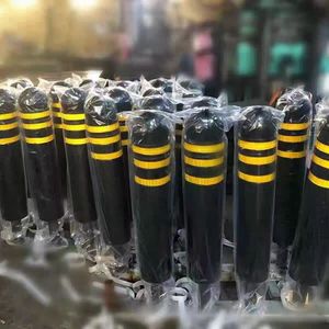 حاجز مرور مطاطي أسود متين للسلامة المرورية، عمود تحديد المسارات على الطرق - Product Image 3