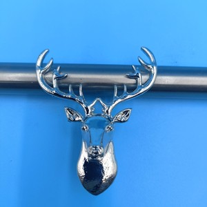 Zinc Alloy Deer Head <b>Cabinet</b> Pulls Silver <b>Rustic</b> Design Durable Hardware Accessories - Product Image 3