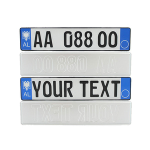Matrícula de coche europea digital de plástico de tamaño británico personalizada, matrícula de metal de vehículo de aluminio en relieve Acrílico - Product Image 2