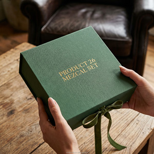 Coffret de spiritueux <span class=keywords><strong>vert</strong></span> forêt professionnel avec sac fourre-tout assorti, logo estampé à chaud or, emballage de vin 750 ml - Product Image 3