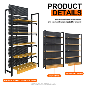 Estanterías Metálicas Resistentes para Supermercados, Góndolas Comerciales Personalizadas de Doble Cara para Exhibición en Tiendas de Abarrotes - Product Image 3