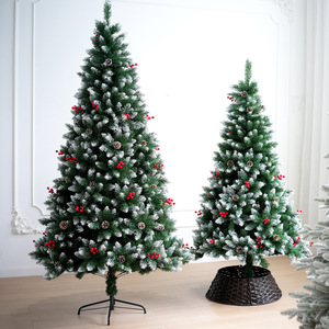 Southpeak Realistic 180cm Standing Spruce <b>Plastic</b> Christmas <b>Tree</b> Flocked PVC Pine Cones Green+Snow Pointed Spray for Indoor - Product Image 1