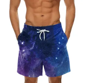 Costume da bagno da uomo a basso prezzo pantaloncini da bagno ad asciugatura rapida con stampa Galaxy Full Print pantaloncini da bagno pantaloncini da spiaggia di alta qualità estate