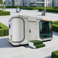 Maison capsule préfabriquée moderne de luxe, structure en acier de 40 pieds, maison capsule spatiale avec système solaire pour hôtel, camping, complexe hôtelier