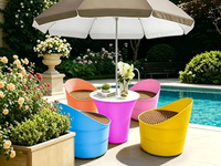 Chaise de salle à manger en plastique lumineuse LED, étanche, moderne et luxueuse, ensemble de meubles pour la maison, pour hôtel et restaurant