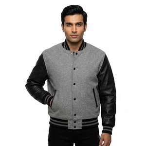 High Quality Wool Varsity Puffer <b>Jacket</b> for <b>Men</b> and Women Custom Embroidered Logo Popular Button Design <b>Thin</b> Winter <b>Jacket</b> - Product Image 1